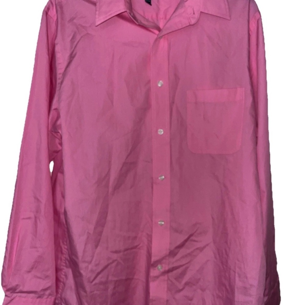 Croft  & Barrow Men’s Easy Care Long Sleeve Dress Shirt Size 16  34/35 Pink C-6